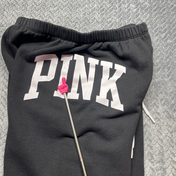 Victoria's Secret PINK Jogger Sweatpants Women's Size‎ Small Black Turquoise - Picture 7 of 12
